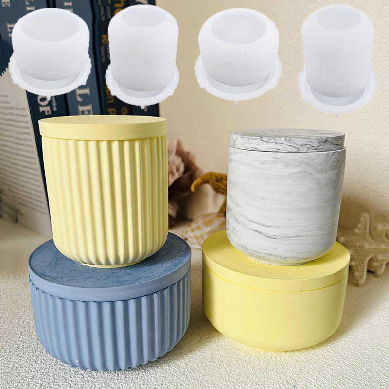 Potsticker Mold - Cement Candle Jar Silicone Mold with