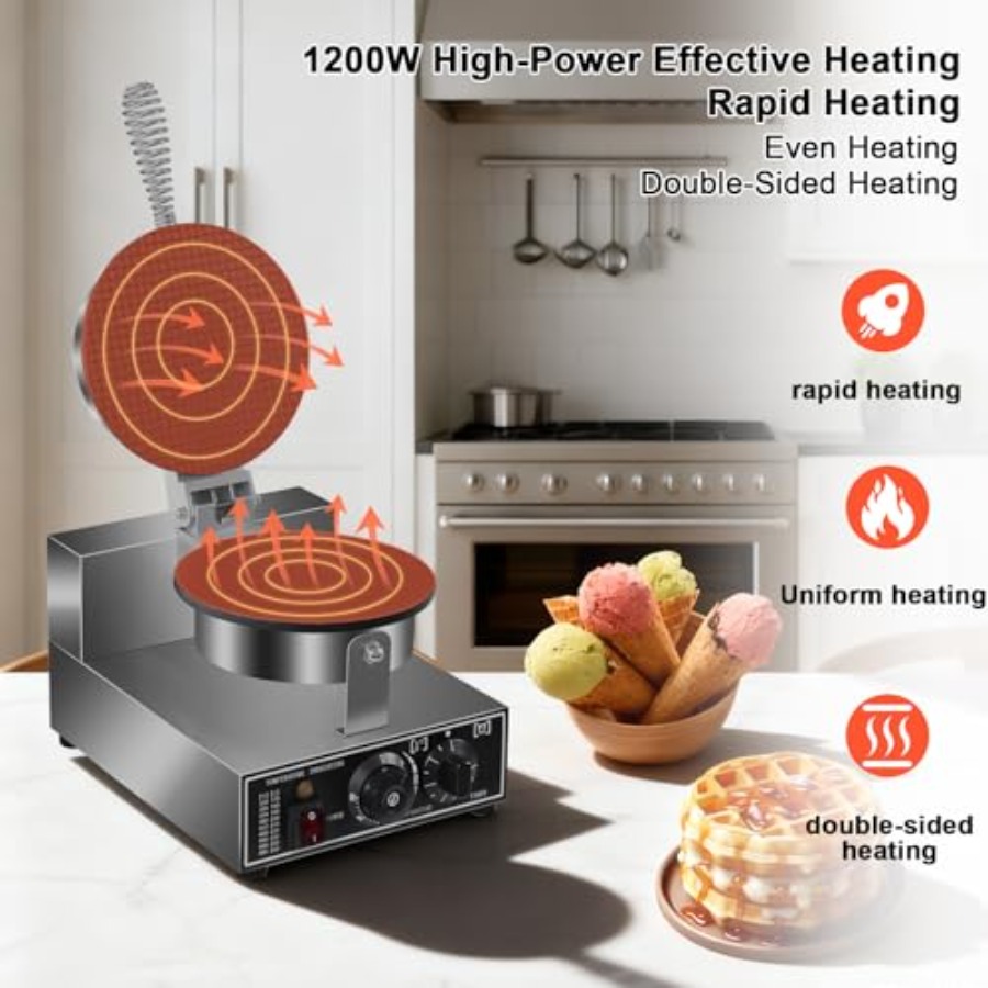 Electric Ice Cream Cone Maker  - Waffle Cone Maker บทวิจารณ์และราคา