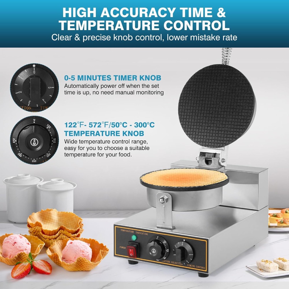 1200W Commercial Waffle Cone M - Waffle Cone Maker บทวิจารณ์และราคา