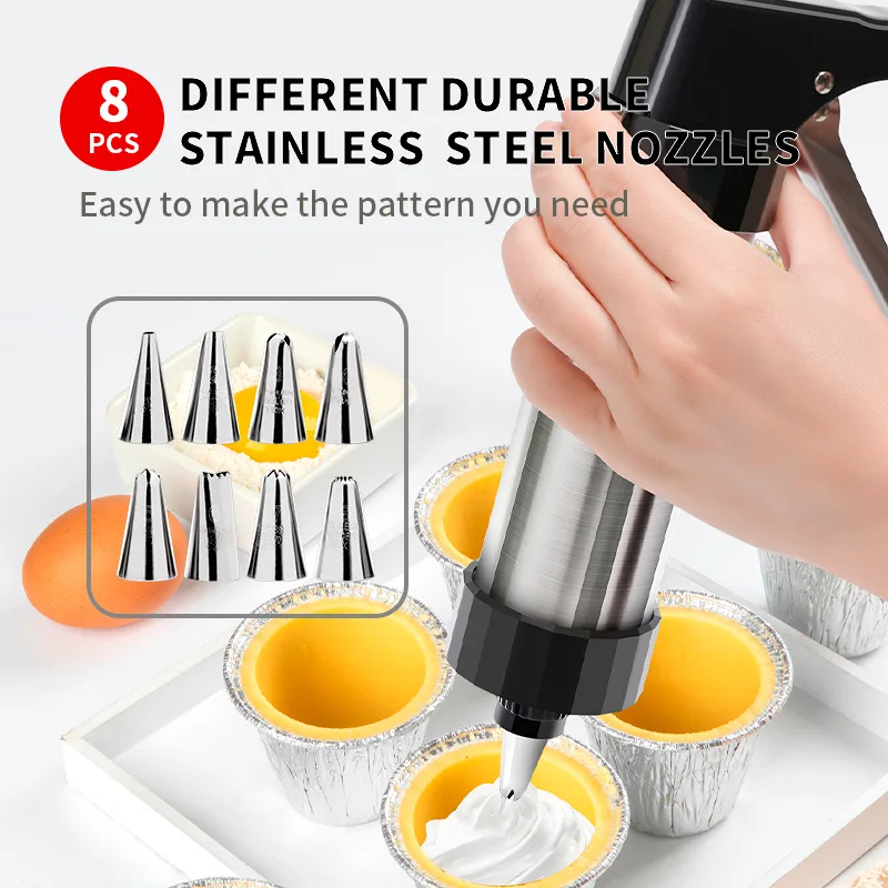 Cookie Press Gun Kit Stainless - Churros Maker Gun บทวิจารณ์และราคา