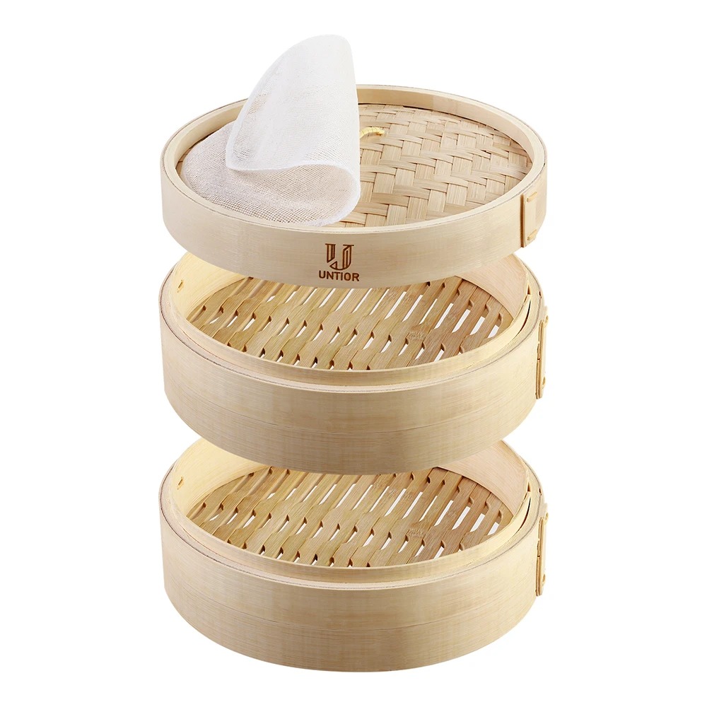 Bamboo Steamer Basket with Lid - Bao Steamer Bamboo บทวิจารณ์และราคา