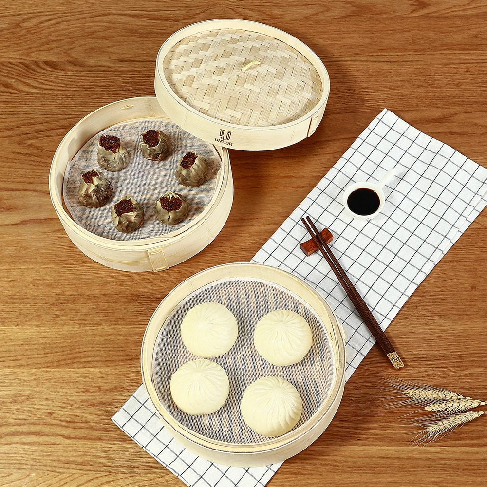 Bamboo Steamer Basket with Lid - Bao Steamer Bamboo บทวิจารณ์และราคา