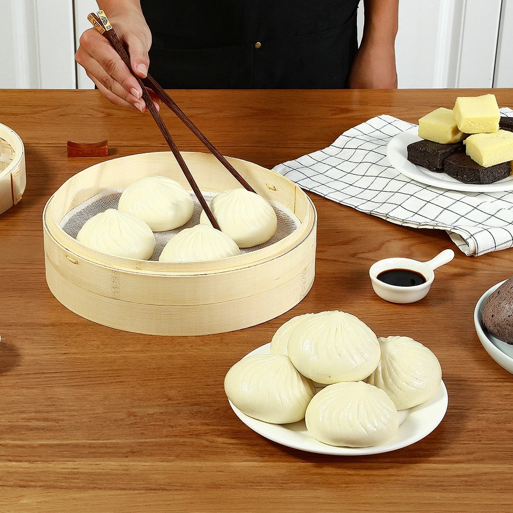Bamboo Steamer Basket with Lid - Bao Steamer Bamboo บทวิจารณ์และราคา