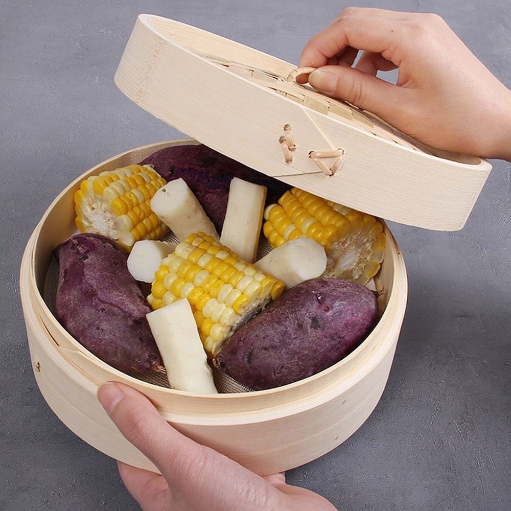 Bamboo Steamer Basket with Lid - Bao Steamer Bamboo บทวิจารณ์และราคา