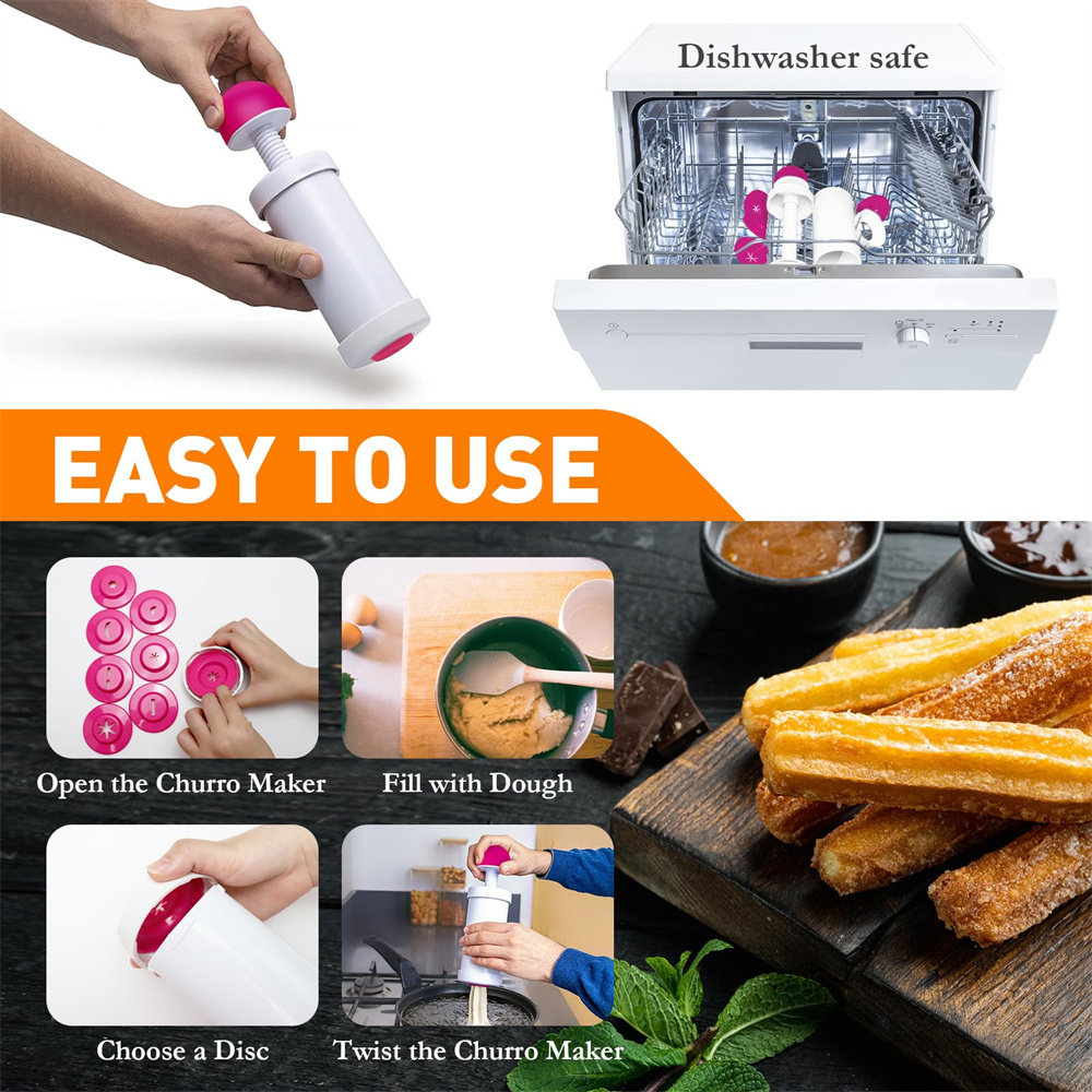 1pc DIY Manual Cookie Press Ma - Churros Maker Gun บทวิจารณ์และราคา