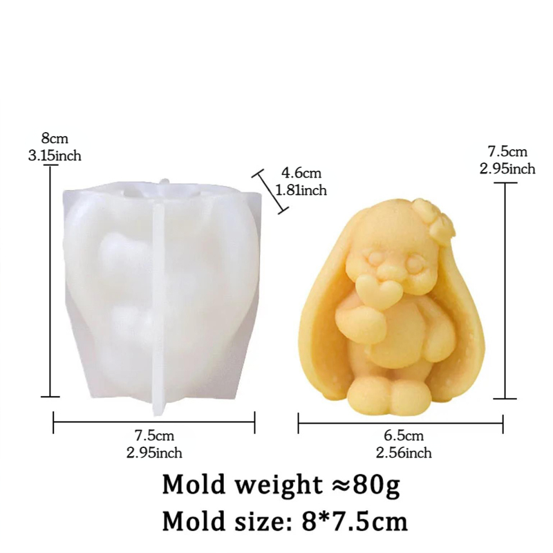3D Long-eared Rabbit Silicone  - Bunny Cake Mold บทวิจารณ์และราคา