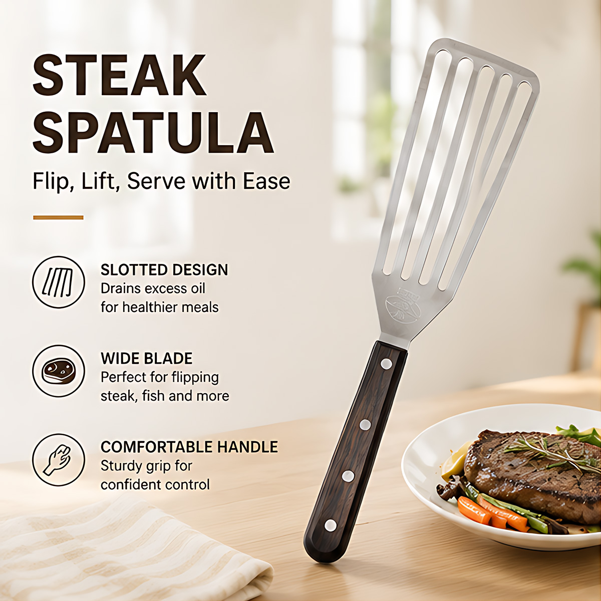 Fish Spatula, Stainless Steel  - Okonomiyaki Spatula บทวิจารณ์และราคา