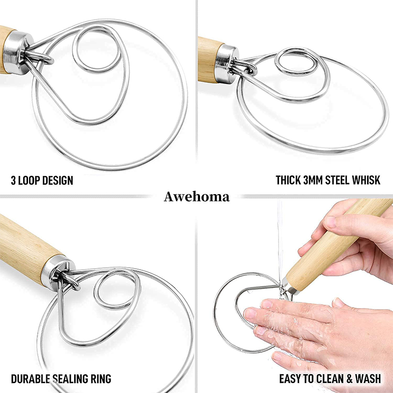 Large Hand Danish Dough Whisk  - Danish Pancake Pan บทวิจารณ์และราคา