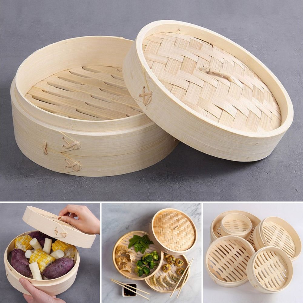 Bamboo Steamer Basket with Lid - Bao Steamer Bamboo บทวิจารณ์และราคา