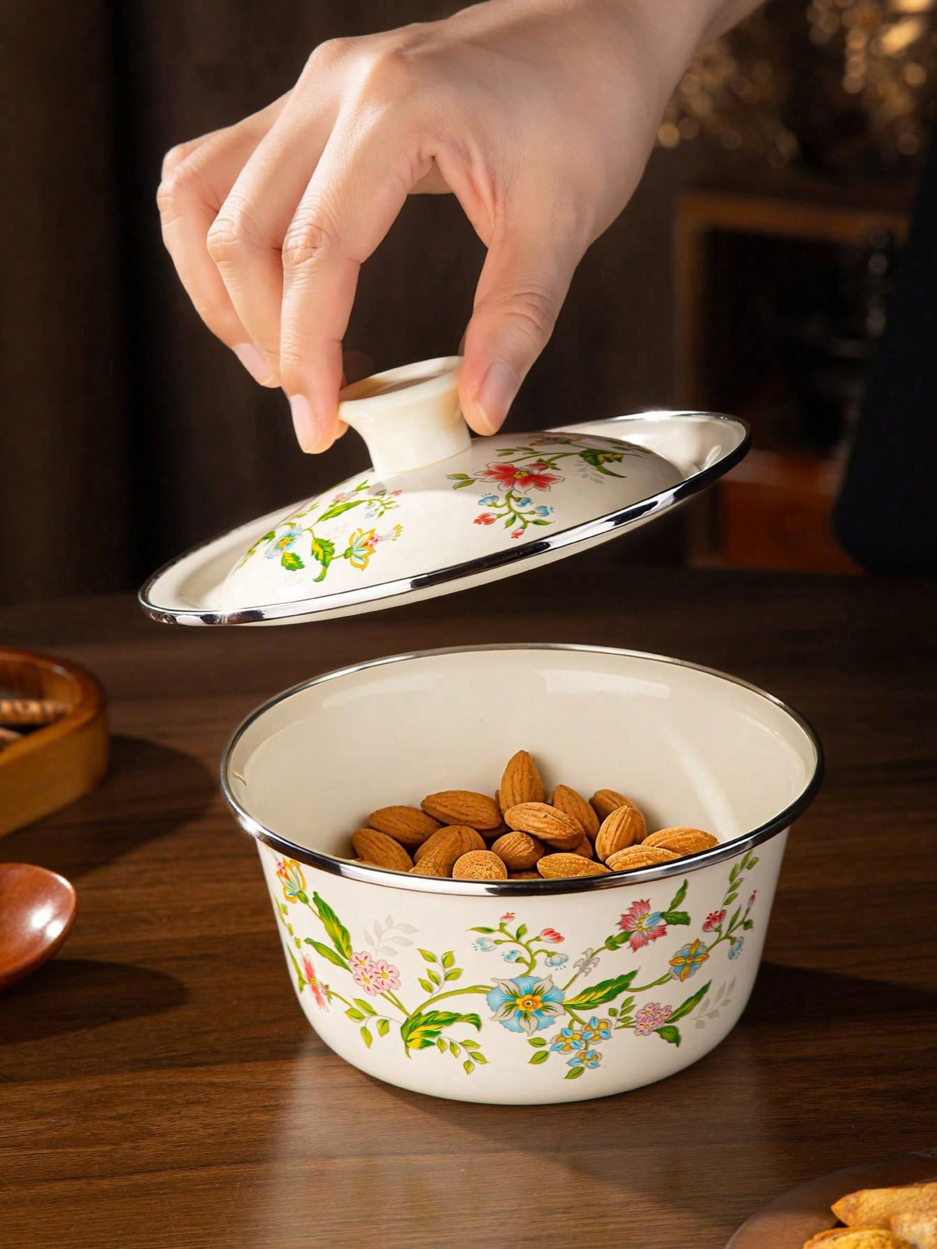 1pc Enamel-patterned rice bowl - Dim Sum Basket บทวิจารณ์และราคา