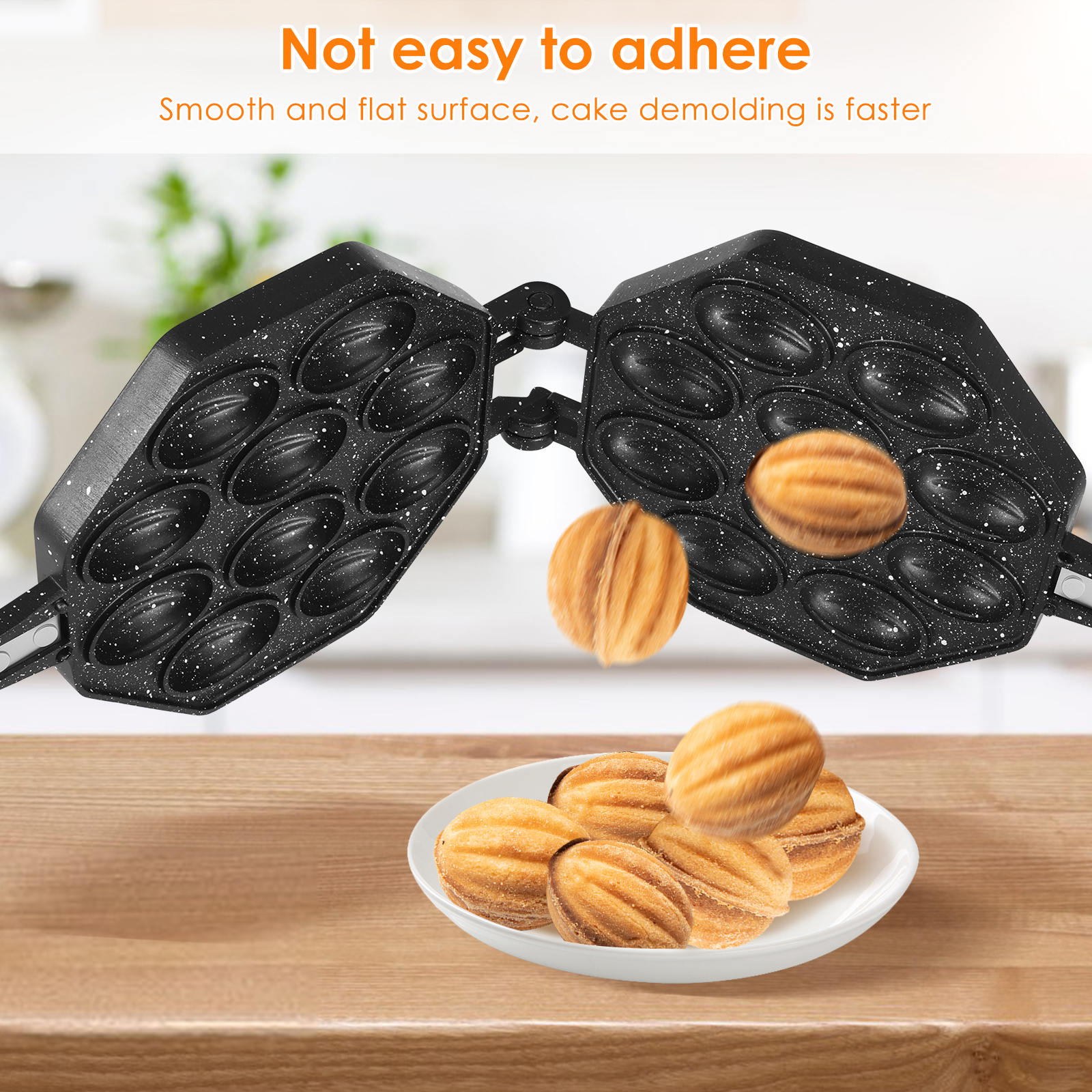 Walnut Cookie Mold Aluminum Al - Egg Waffle Pan บทวิจารณ์และราคา