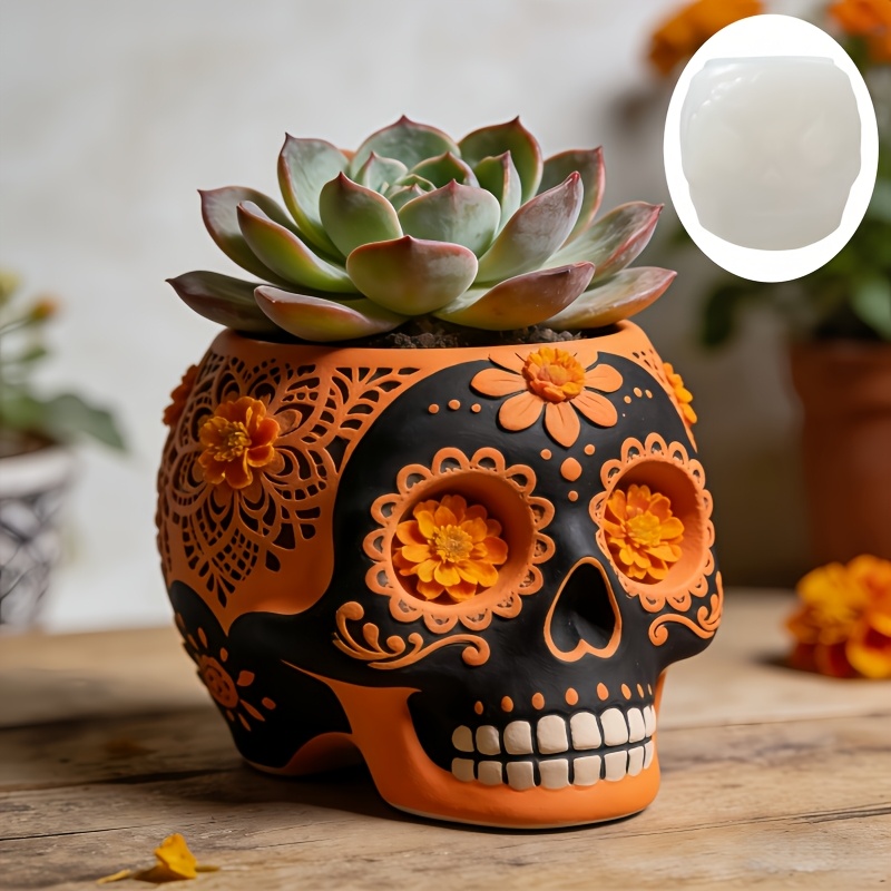 Flower relief skull succulent  - Potsticker Mold บทวิจารณ์และราคา