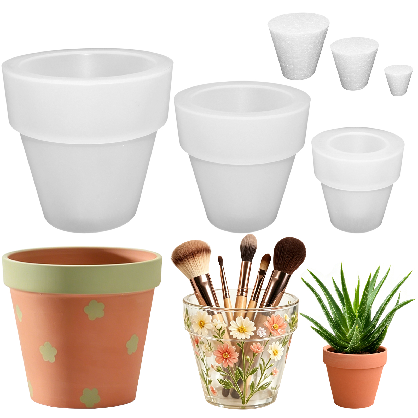 Flower Pot Silicone Molds, 3Pc - Potsticker Mold บทวิจารณ์และราคา