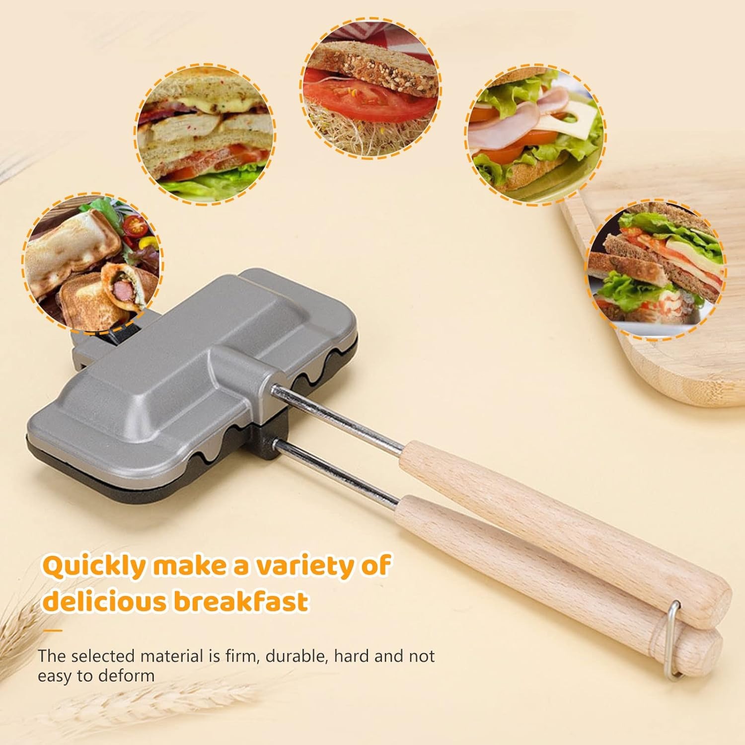 Breakfast Sandwich Maker, 4w1h - Hot Dog Press บทวิจารณ์และราคา