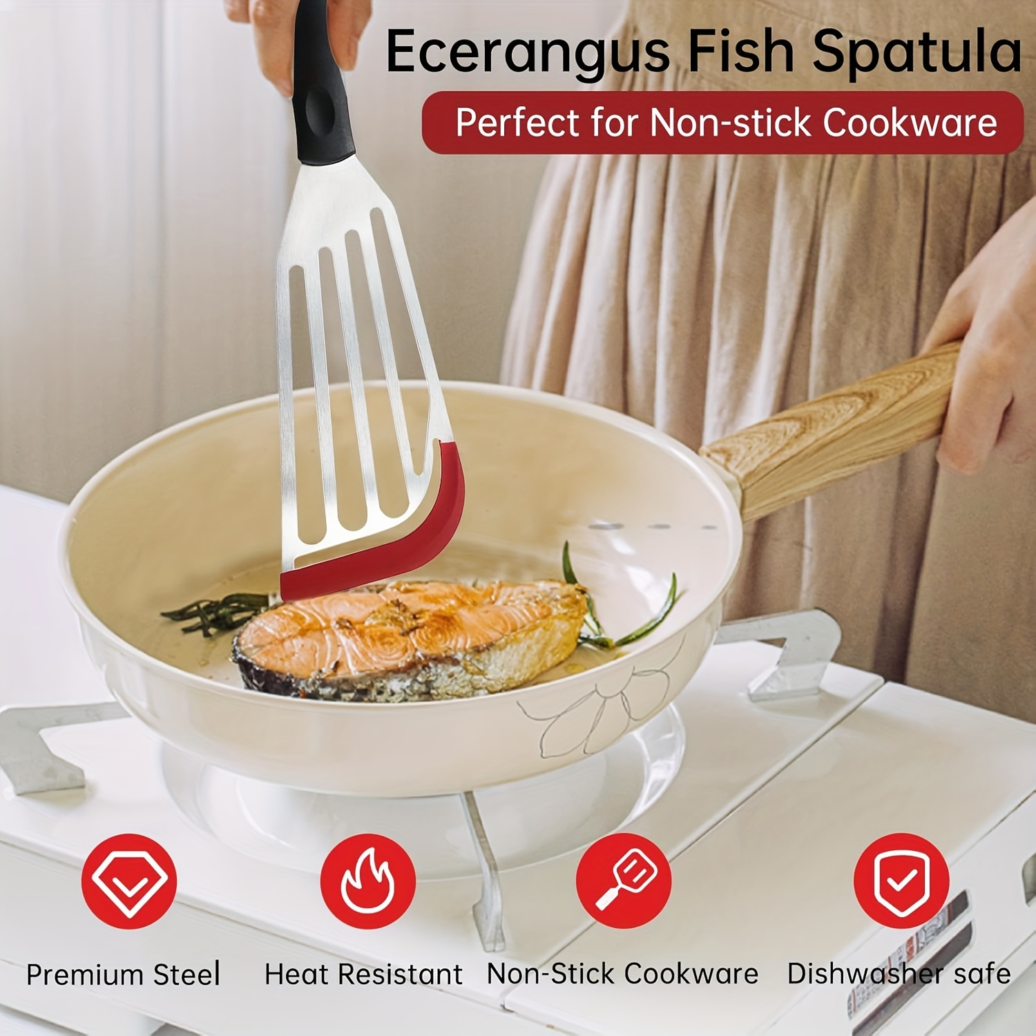 Stainless steel silicone spatu - Okonomiyaki Spatula บทวิจารณ์และราคา