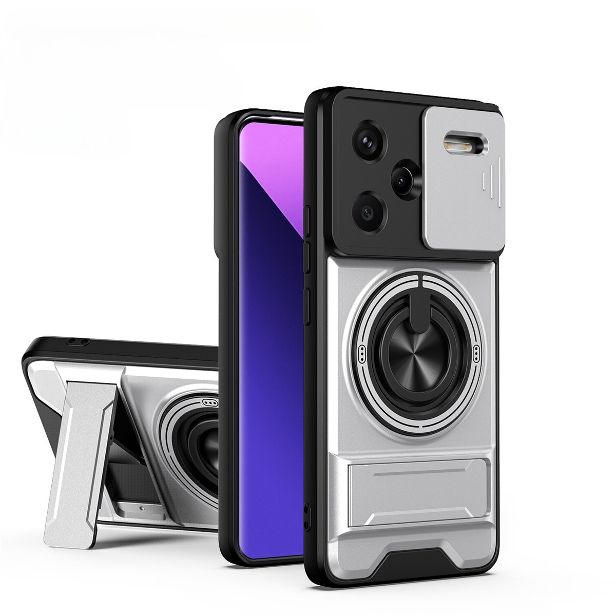 Lens Slide Camera Phone Case f - Taco Stand Holder บทวิจารณ์และราคา