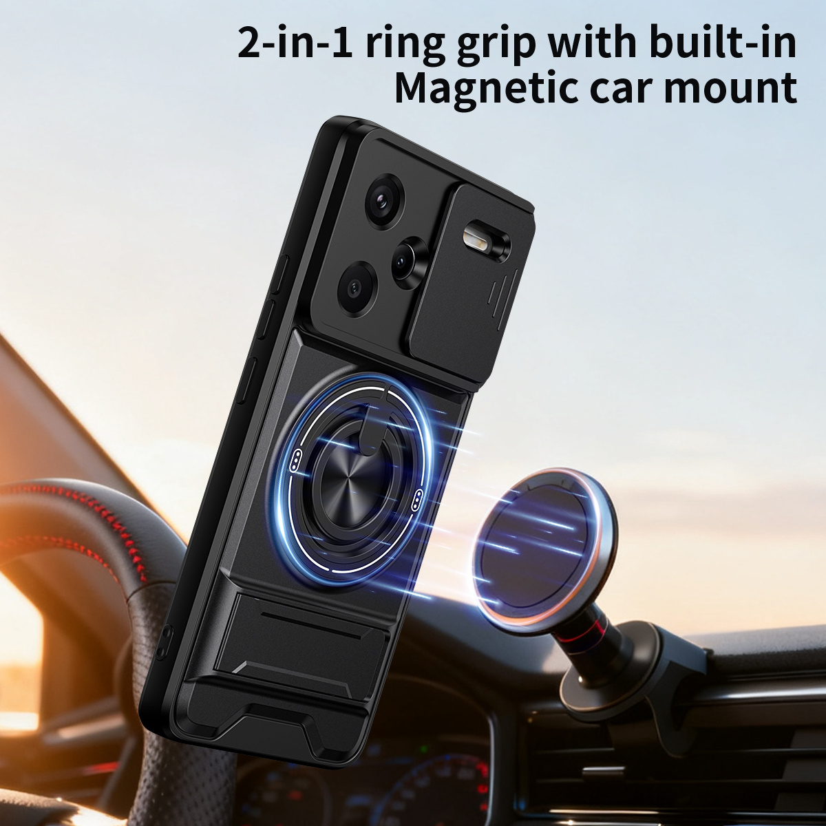 Lens Slide Camera Phone Case f - Taco Stand Holder บทวิจารณ์และราคา