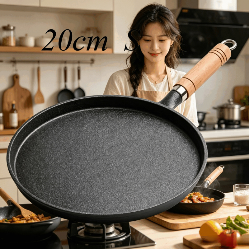 20cm Cast Iron Skillet Wooden  - Egg Waffle Pan บทวิจารณ์และราคา