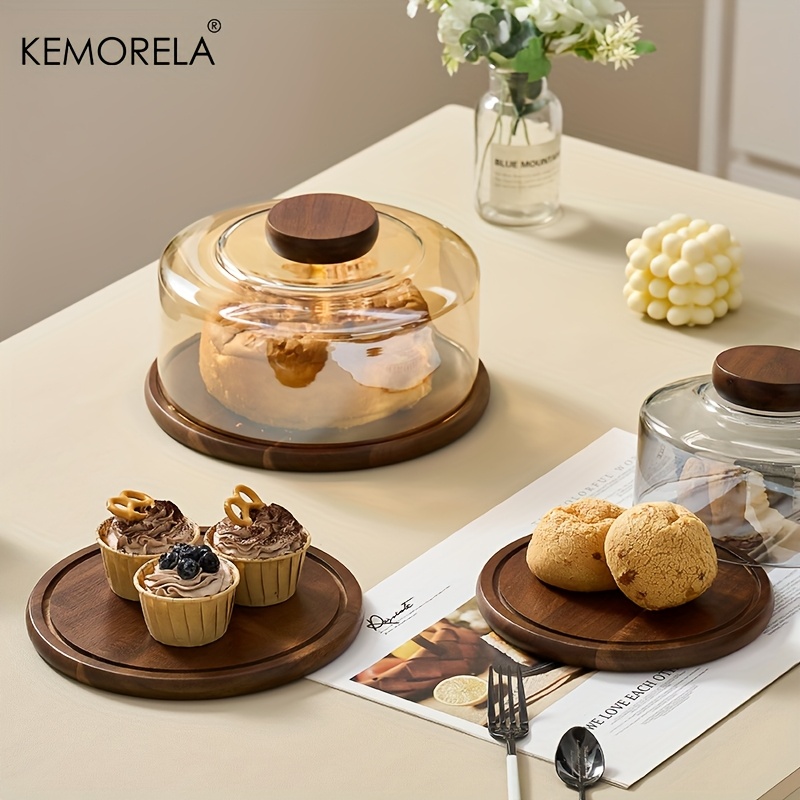 1PCS Round Wooden Cake Stand w - Dim Sum Basket บทวิจารณ์และราคา