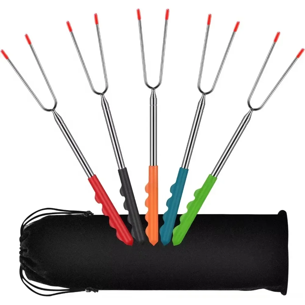 New BBQ Forks Telescopic  Barb - Corn Dog Stick บทวิจารณ์และราคา