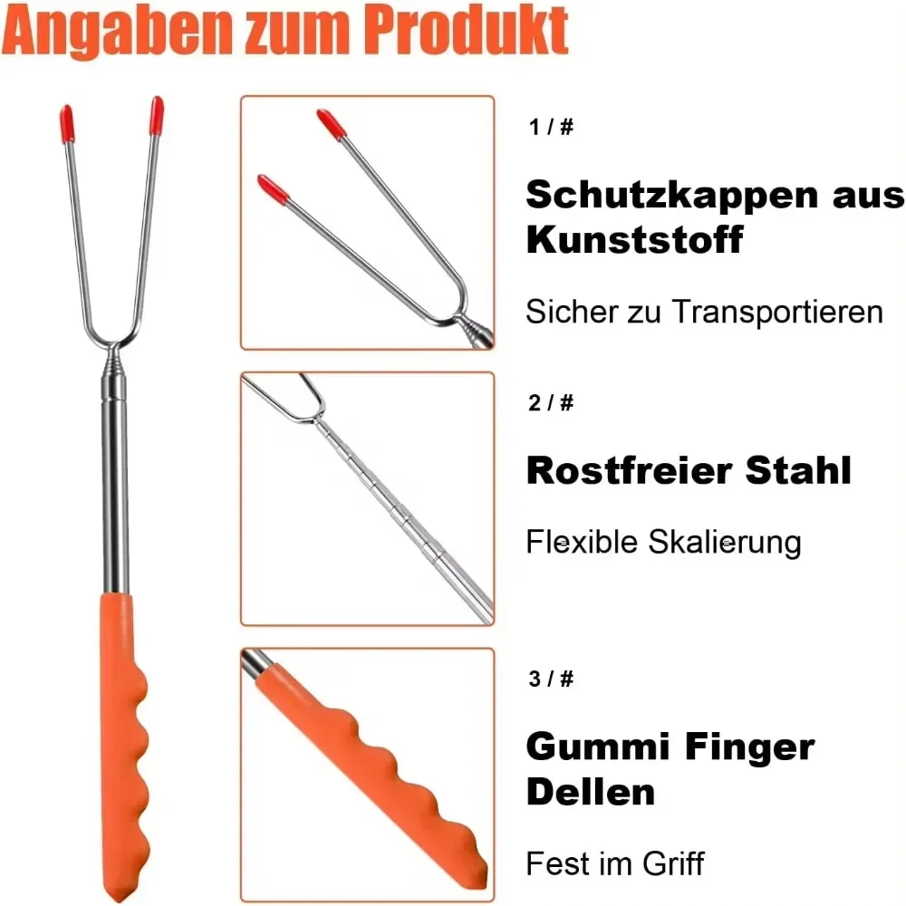 New BBQ Forks Telescopic  Barb - Corn Dog Stick บทวิจารณ์และราคา